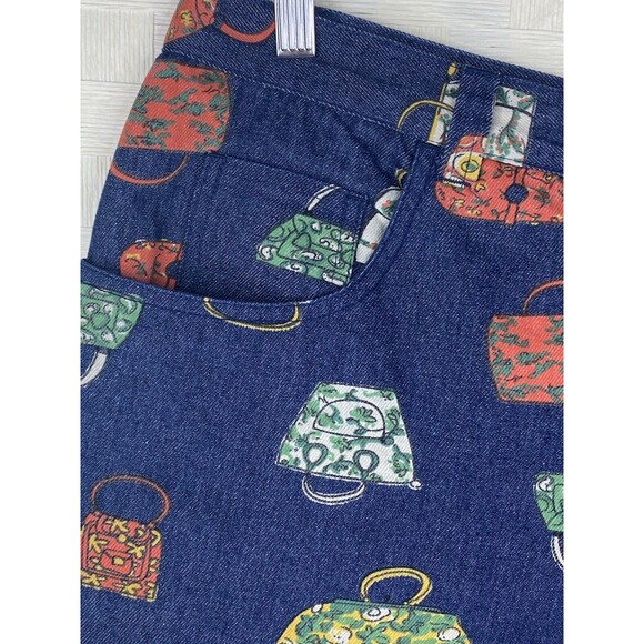 Tatyana Chica Purse Print Retro Women Denim  Shorts - Size XXL - Picture 5 of 10